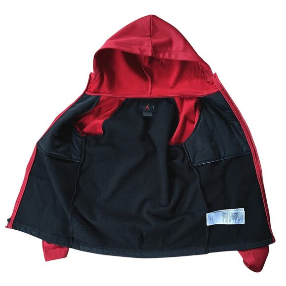 Jordan Therma-FIT Full-Zip Hooded Black & Red Jacket Boy's Medium 10/12 - Picture 5 of 7